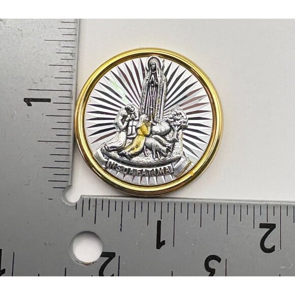 Our Lady Of Fatima Refrigerator Magnet Gold Silver Tone Religious Catholic - Picture 3 of 6